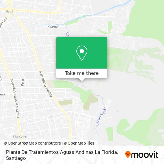 Planta De Tratamientos Aguas Andinas La Florida map