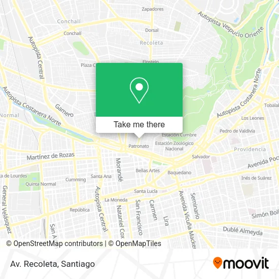 Av. Recoleta map