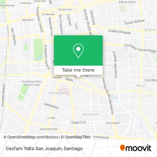 Mapa de Cesfam Yalta San Joaquín