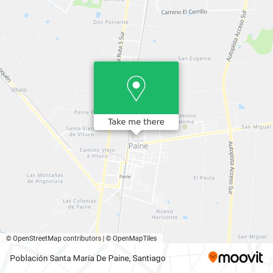 Población Santa María De Paine map