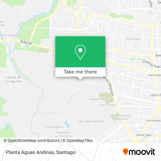 Planta Aguas Andinas map