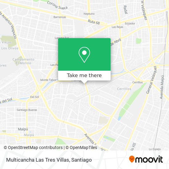 Multicancha Las Tres Villas map