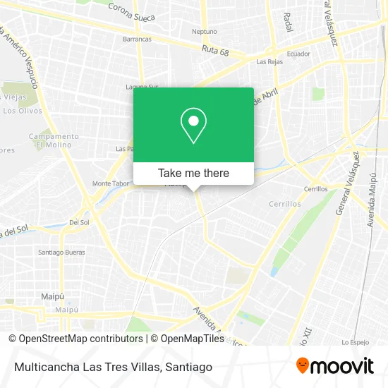 Multicancha Las Tres Villas map