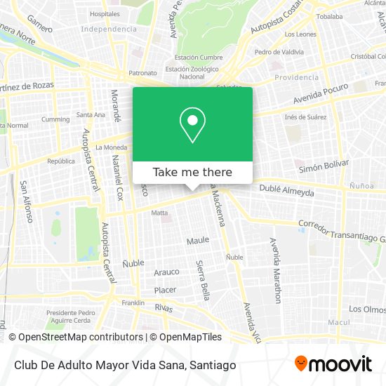 Club De Adulto Mayor Vida Sana map