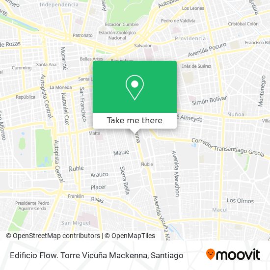 Edificio Flow. Torre Vicuña Mackenna map