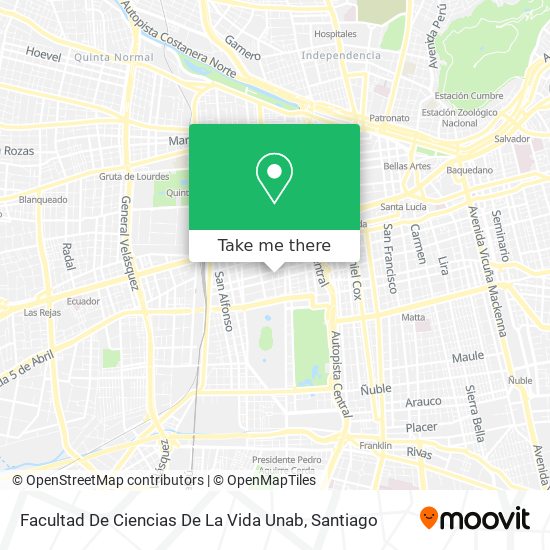 Mapa de Facultad De Ciencias De La Vida Unab