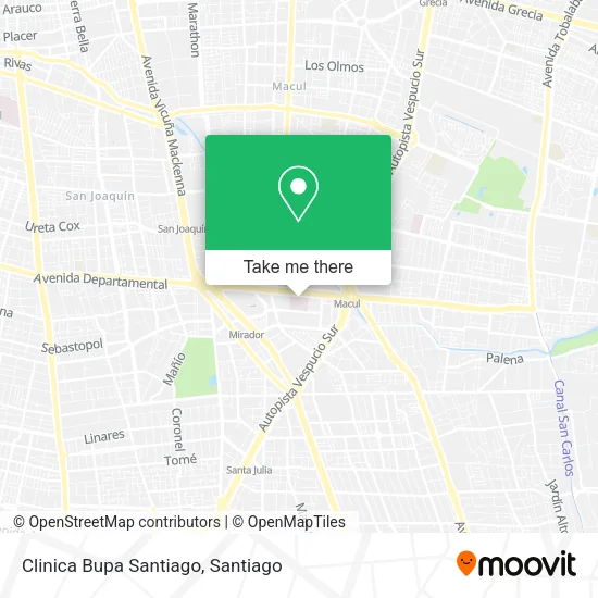 Clinica Bupa Santiago map