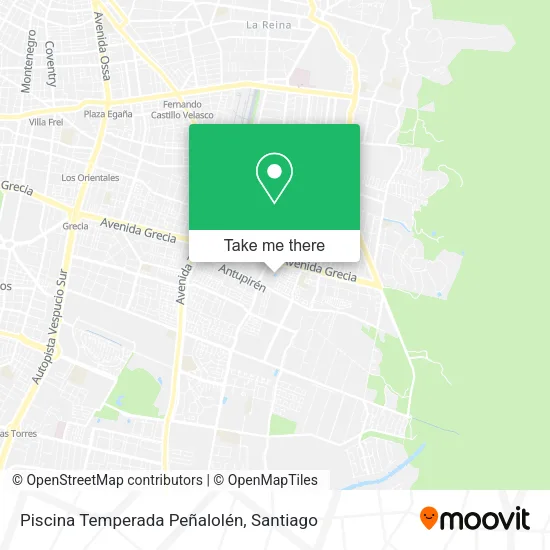 Piscina Temperada Peñalolén map