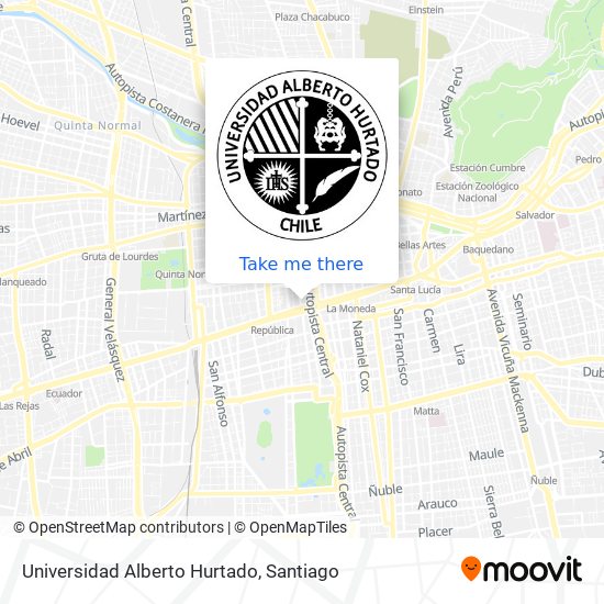 Universidad Alberto Hurtado map
