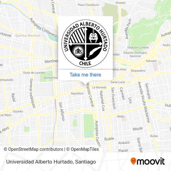 Universidad Alberto Hurtado map