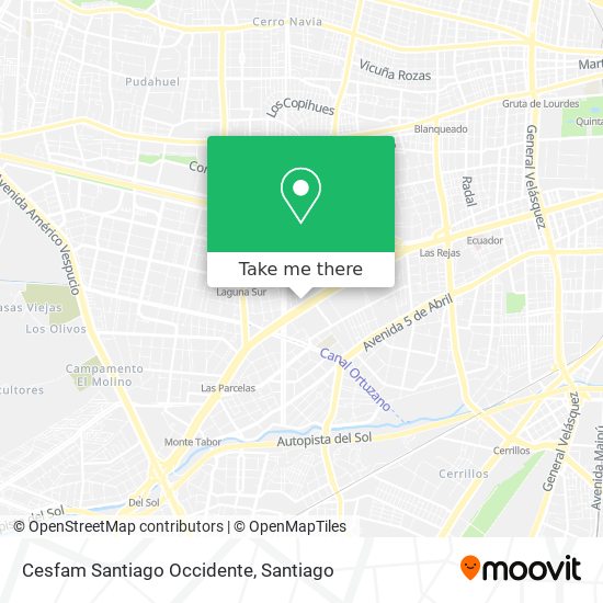 Cesfam Santiago Occidente map