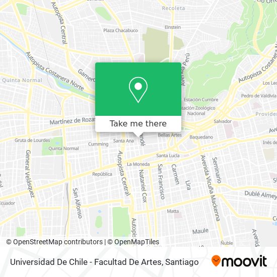 Universidad De Chile - Facultad De Artes map