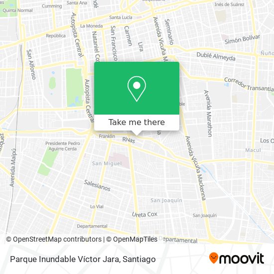 Mapa de Parque Inundable Víctor Jara