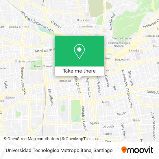 Universidad Tecnológica Metropolitana map