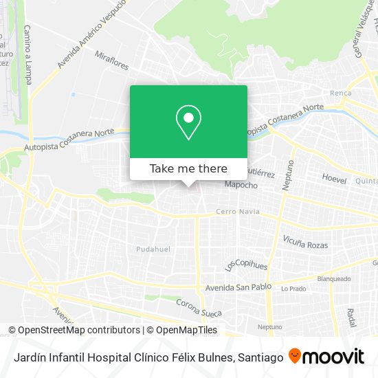 Jardín Infantil Hospital Clínico Félix Bulnes map