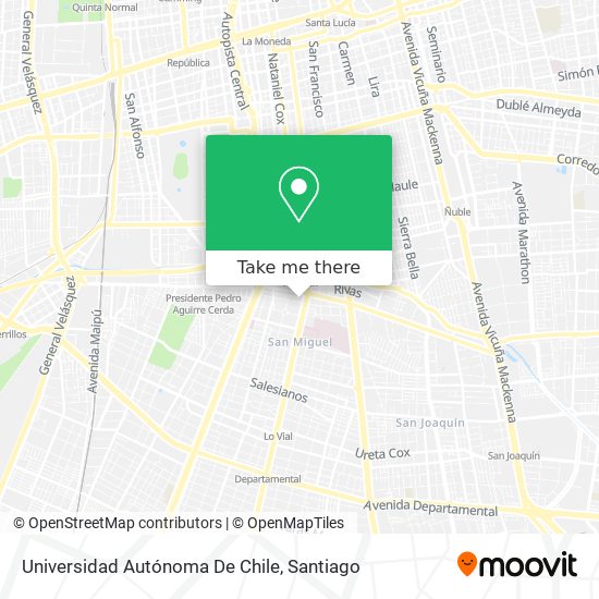 Universidad Autónoma De Chile map