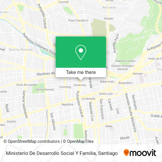 Mapa de Ministerio De Desarrollo Social Y Familia
