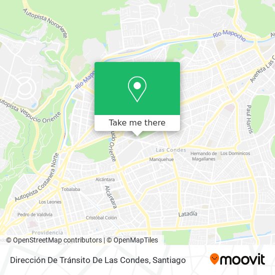 Dirección De Tránsito De Las Condes map