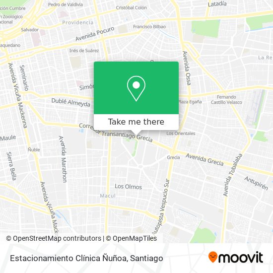 Estacionamiento Clínica Ñuñoa map