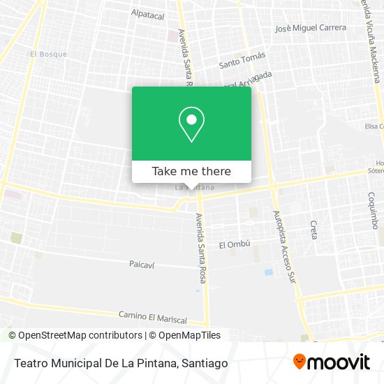 Mapa de Teatro Municipal De La Pintana