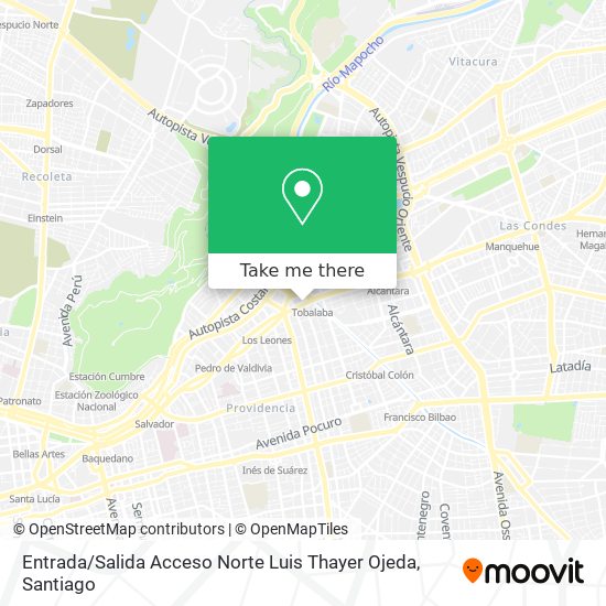Mapa de Entrada / Salida Acceso Norte Luis Thayer Ojeda