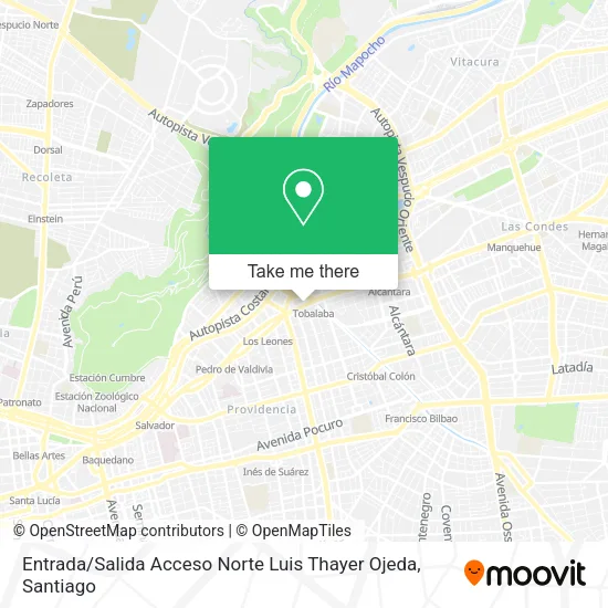 Entrada / Salida Acceso Norte Luis Thayer Ojeda map