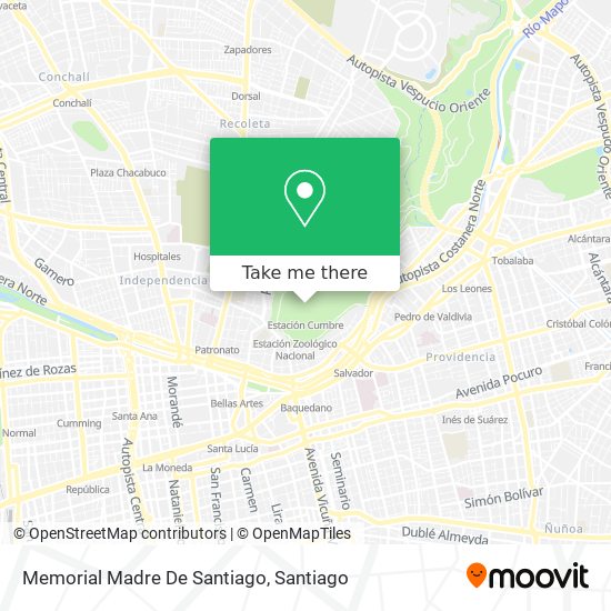 Memorial Madre De Santiago map