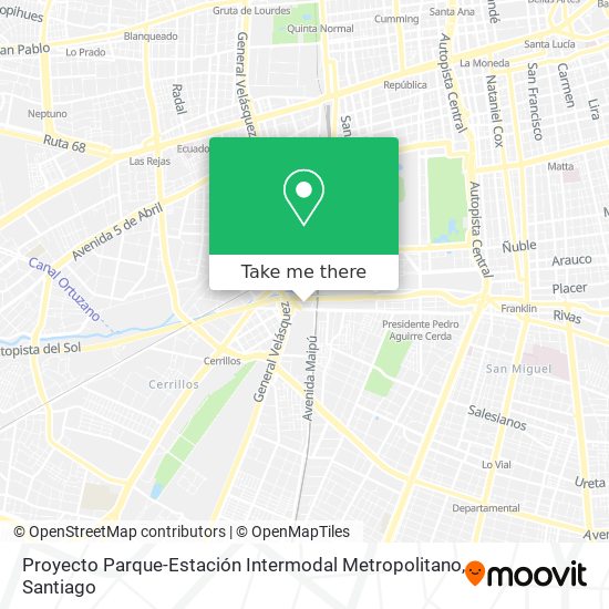 Mapa de Proyecto Parque-Estación Intermodal Metropolitano