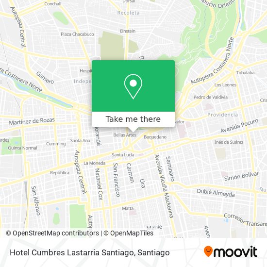 Mapa de Hotel Cumbres Lastarria Santiago