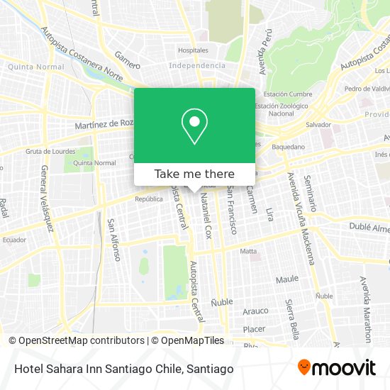 Hotel Sahara Inn Santiago Chile map
