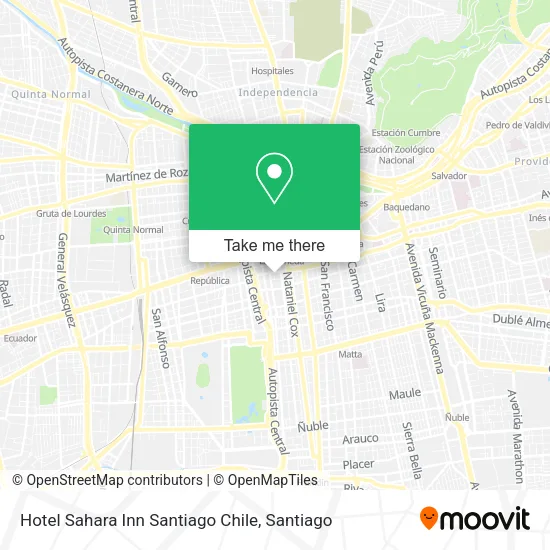 Hotel Sahara Inn Santiago Chile map