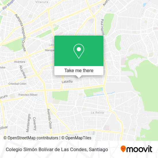 Colegio Simón Bolívar de Las Condes map