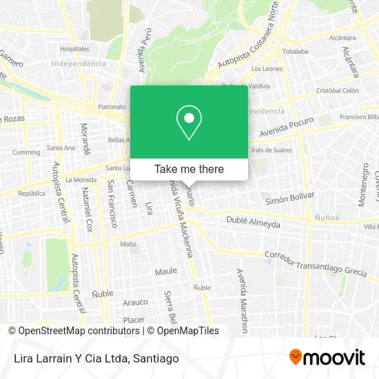 Lira Larrain Y Cia Ltda map