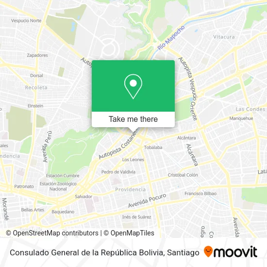 Mapa de Consulado General de la República  Bolivia