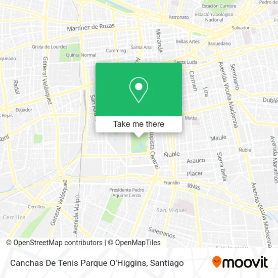 Canchas De Tenis Parque O'Higgins map