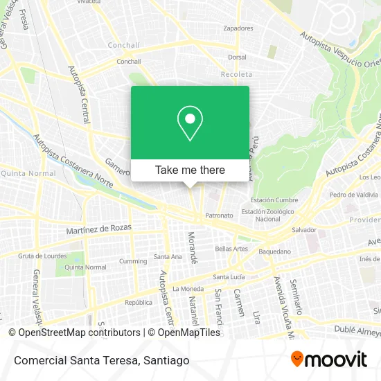 Comercial Santa Teresa map