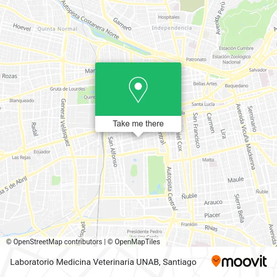 Mapa de Laboratorio Medicina Veterinaria UNAB