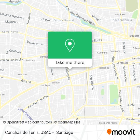 Mapa de Canchas de Tenis, USACH