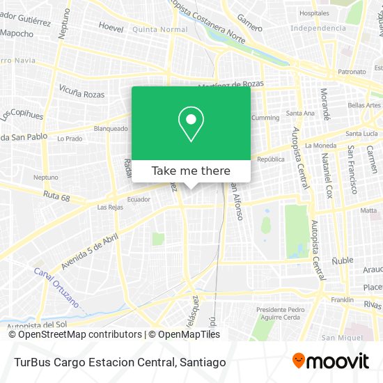TurBus Cargo Estacion Central map