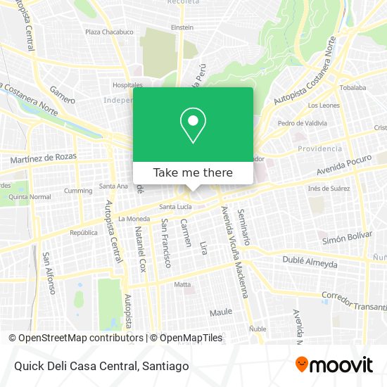Mapa de Quick Deli Casa Central