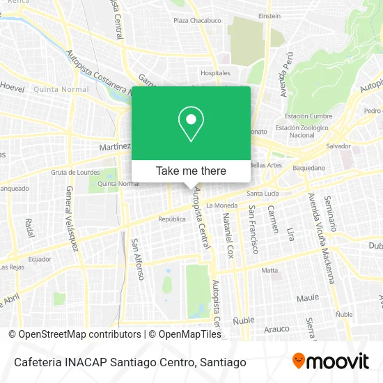 Mapa de Cafeteria INACAP Santiago Centro