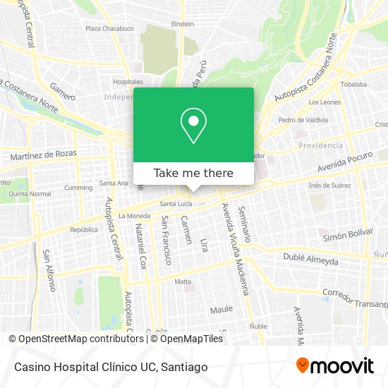 Casino Hospital Clínico UC map