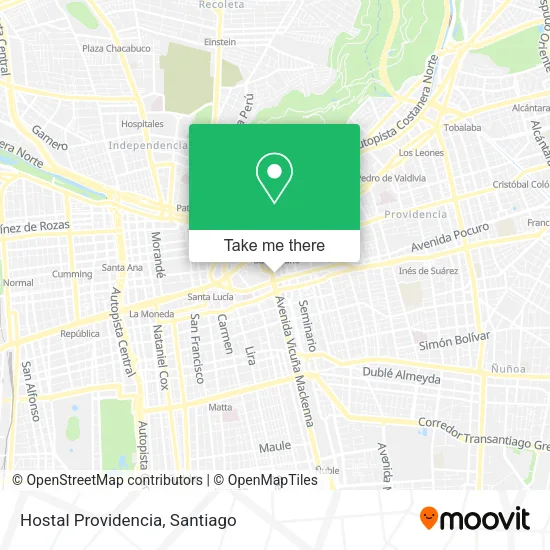 Hostal Providencia map