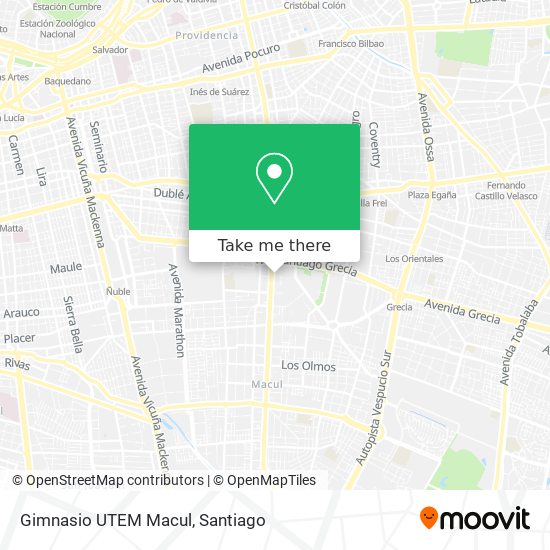 Gimnasio UTEM Macul map