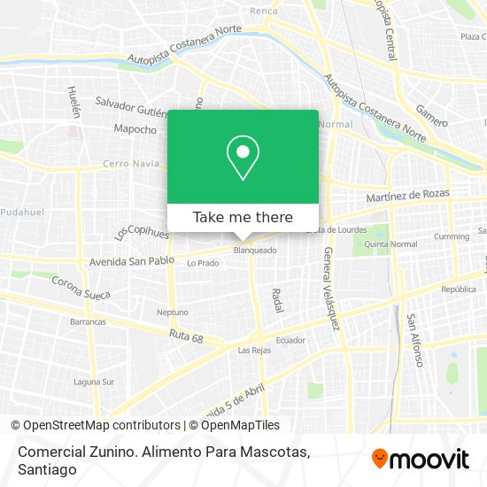 Comercial Zunino. Alimento Para Mascotas map