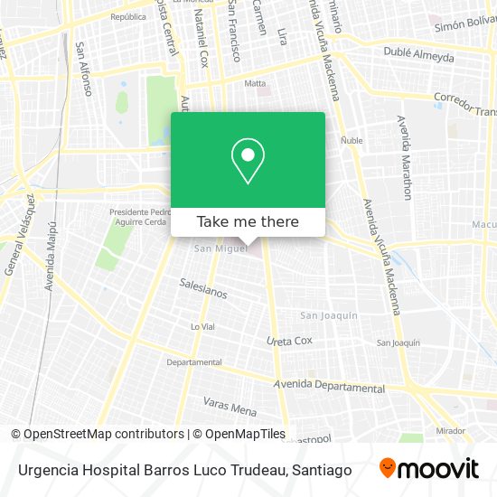 Urgencia Hospital Barros Luco Trudeau map