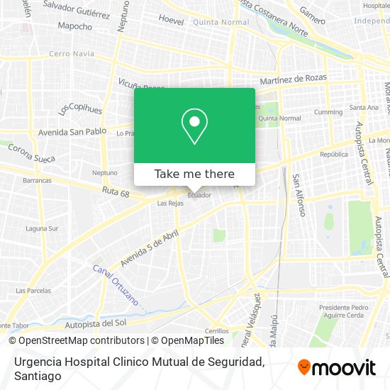 Urgencia Hospital Clinico Mutual de Seguridad map