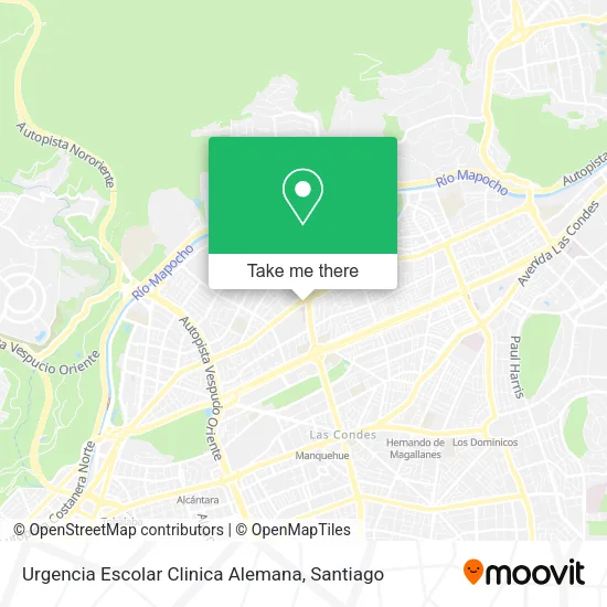 Urgencia Escolar Clinica Alemana map