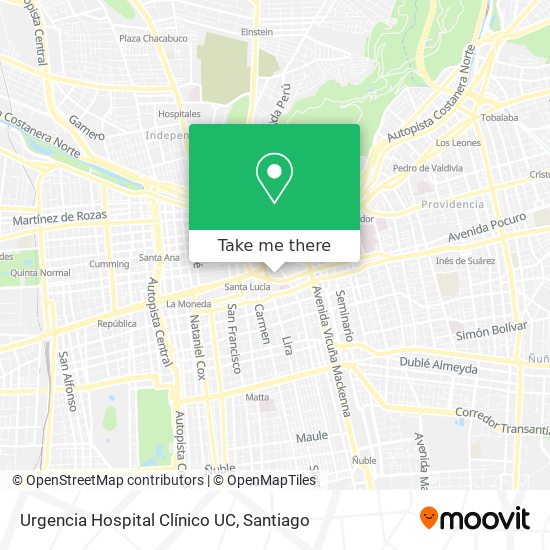 Urgencia Hospital Clínico UC map