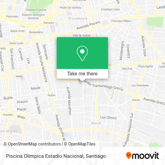 Piscina Olimpica Estadio Nacional map